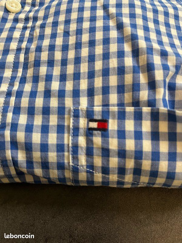 Chemise vichy bleu Tommy Hilfiger taille M (image 2)