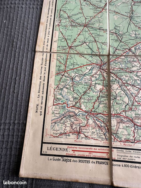 Carte Routière TARIDE Centre Ouest - N° 12 - 1908 - Avec Pochette