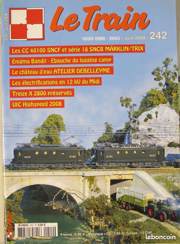 Revue Le Train 12 numéros du 237 au 248 de 2008 Minitrix la SNCF a 70 ans Nuremberg X2800 Mesnay Saucisson Albula Cévennes Coni tuiles Chapeauroux locotracteur Cannes Chamonix BB9600 Heki (image 6)