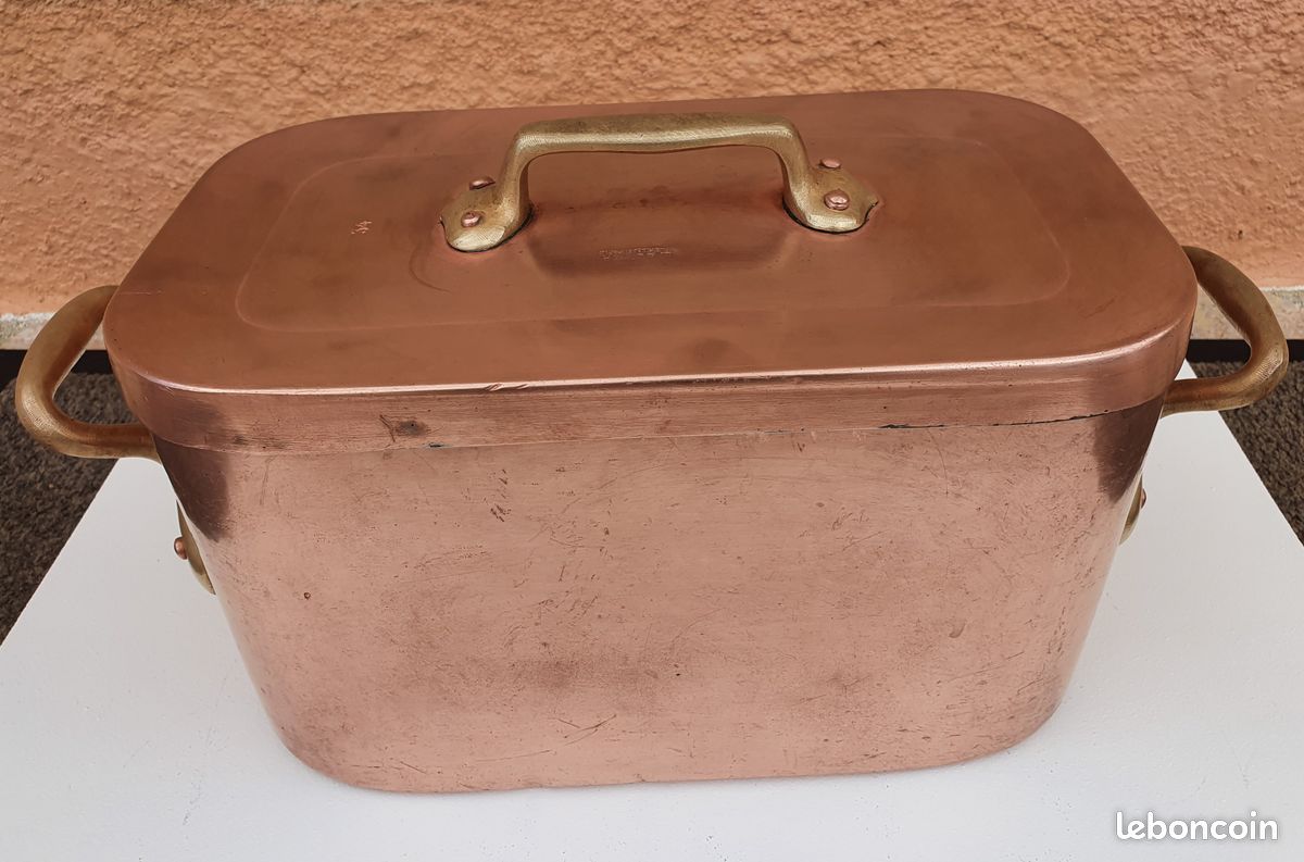 L. ALTIER Braisière en cuivre étamé 5.3 kg ancienne (image 6)