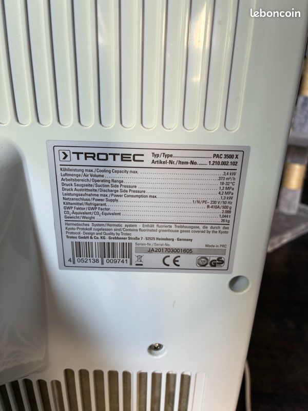 Climatiseur mobile Trotec pac 3500 x (image 2)