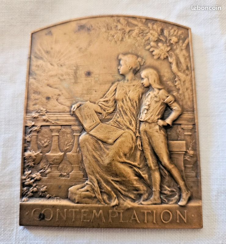 Plaque à Pousser De Porte En Laiton Moulé - Finition Bronze Vieilli - Hauteur 15 Pouces (38 Cm) - Neuf