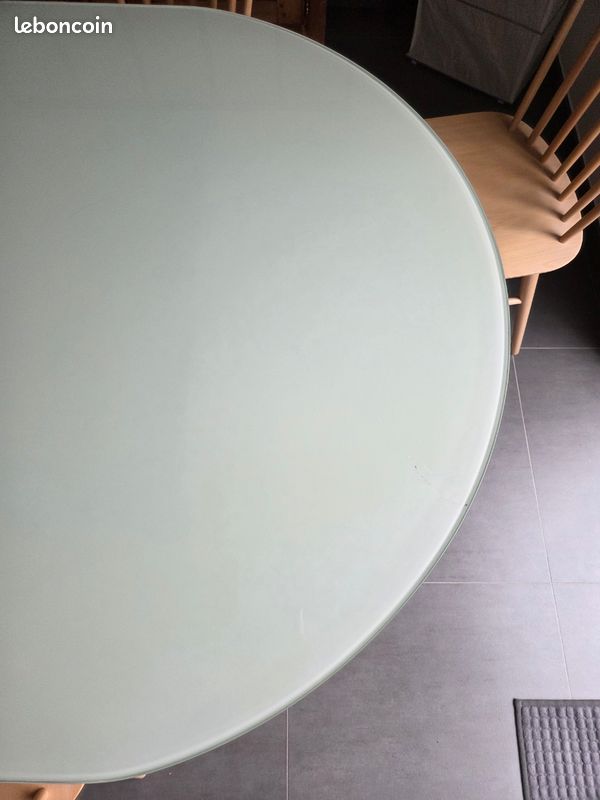Magnifique table salle a manger ou exterieur verre teck (image 4)