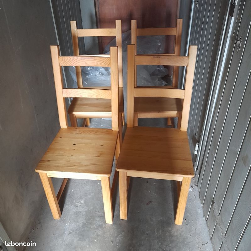 Lot de 4 chaises en pin (image 3)