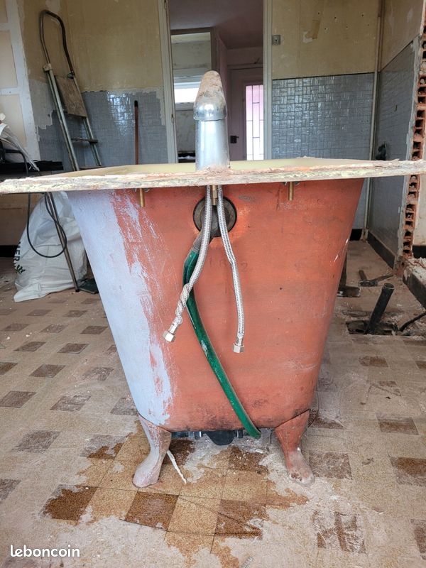 Baignoire sabot rétro pieds de Lion longueur 110 cm (image 4)