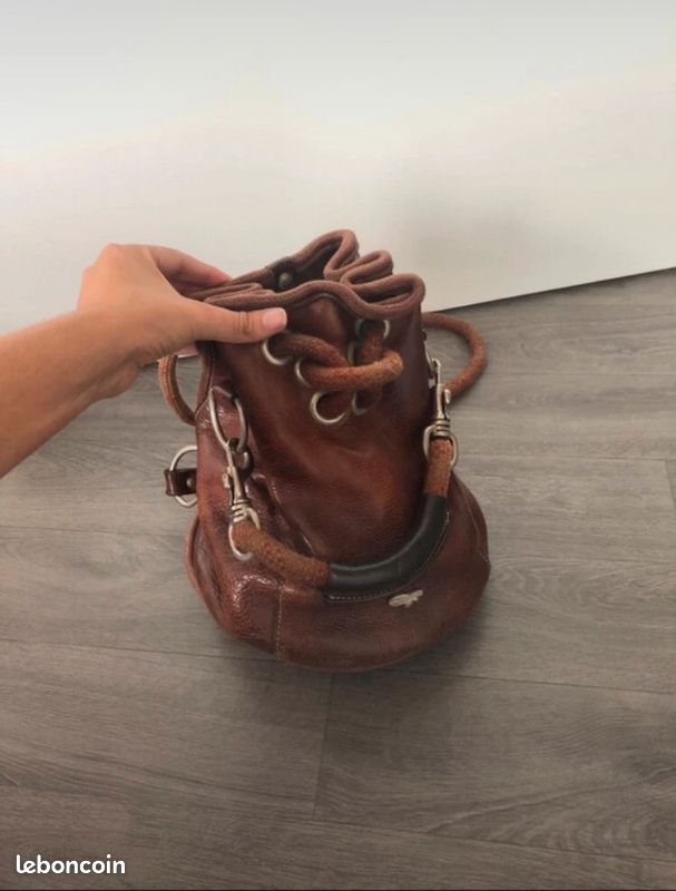 Sac Vintage GIL HOLSTERS En Toile Et Cuir - Modèle TBEG Authentique, Occasion En Bon état