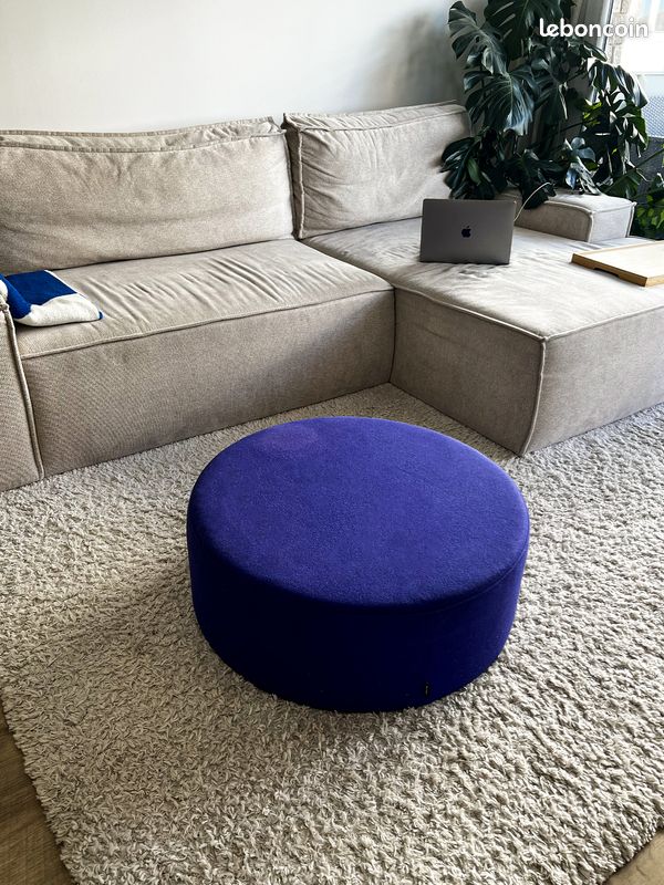 Pouf Nooma - Large Folk Pouf Wide – Blueberry Pie - Table basse (image 1)