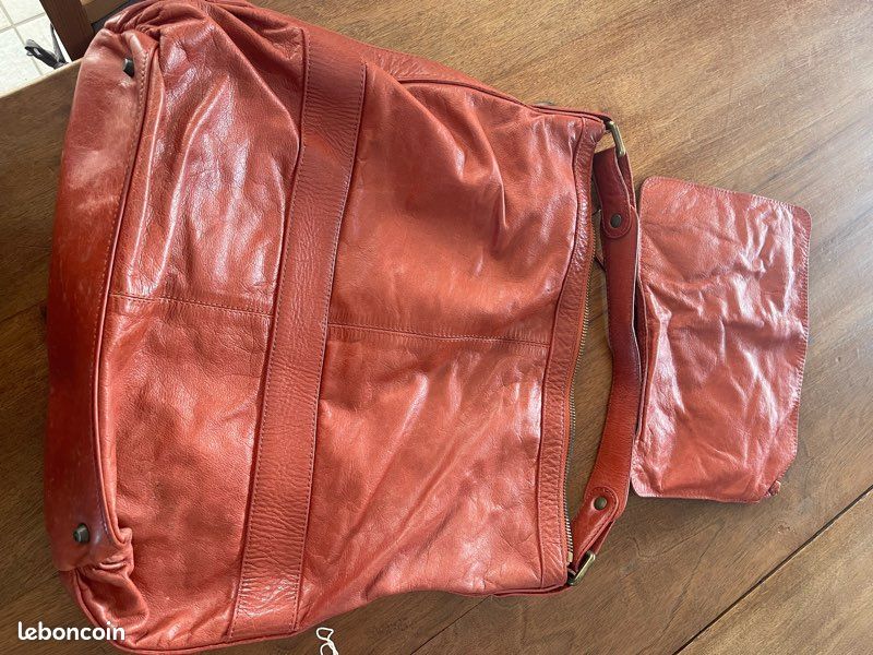 Sac Gérard Darel Cuir Modèle Midday Midnight Beige - Occasion - Sac Porté épaule