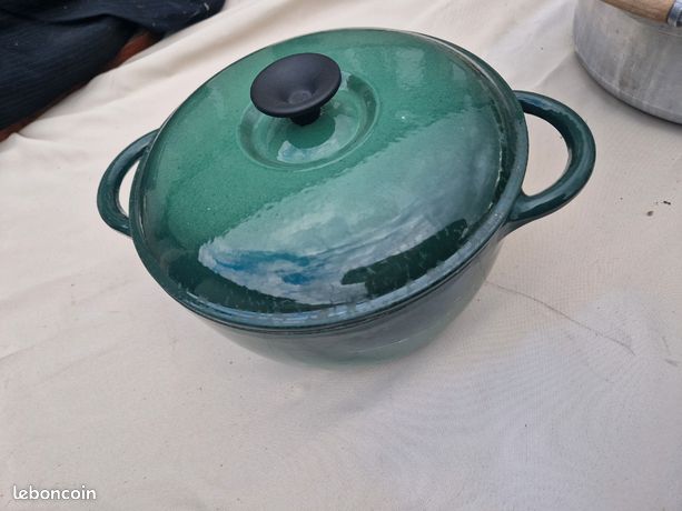 Cocotte En Fonte émaillée Verte Fontignac - 24 Cm / 3,8 L - Fabriquée En France