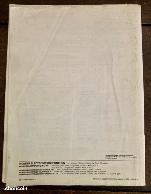 Pioneer CT-S210 Platine Cassette Stéréo Notice (image 4)