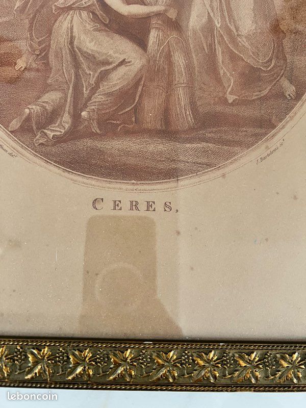 Gravure ancienne – Cérès – d’après Angelica Kauffman, gravée par Francesco Bartolozzi (fin XVIIIᵉ (image 3)