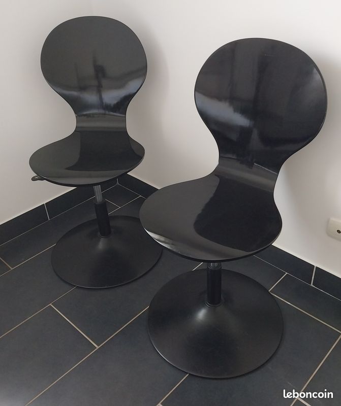 Lot 2 chaises sur tourniquet (hauteur salon ou salle-à-manger) (image 3)