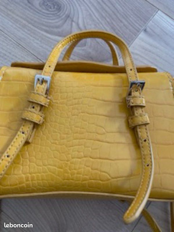 Zara Jaune Sac Effet Croco Zara Sac à Main Bandoulière Flora Co