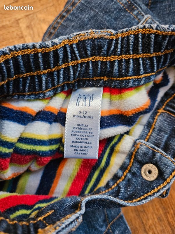 Pantalon bébé GAP - 6/12mois - denim (image 4)