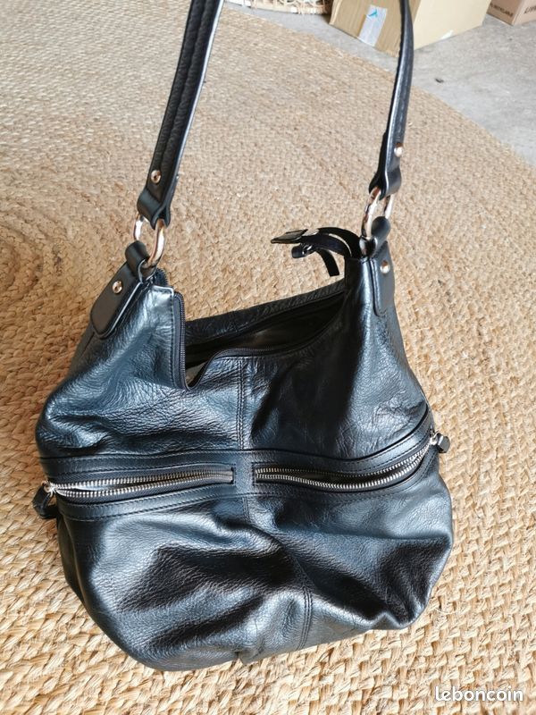 Sac à Main En Cuir Francinel - Noir - Style Ethnique - Occasion Très Bon état