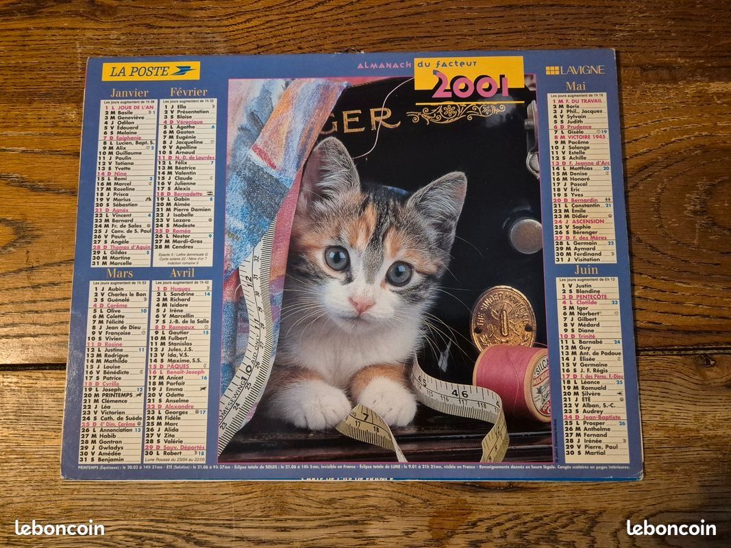Recherche calendrier la poste 2001 (image 1)