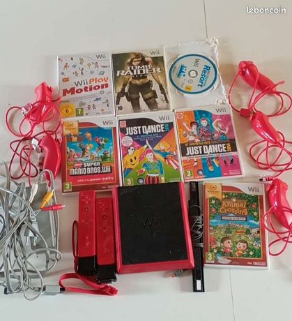 Manette Wii + 7 Jeux - Lot En Bon état - Parfait Pour Jouer En Famille