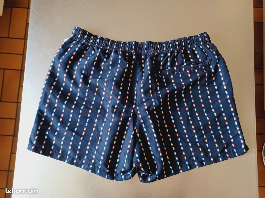 Short de bain XL bleu marine verres cocktails (image 4)