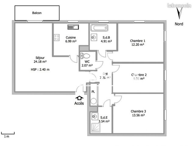 Appartement 4 pièce(s) 84 m²à louer Dammarie-les-lys