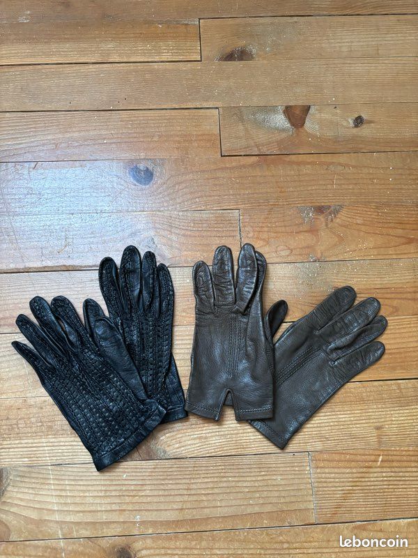 Gants en cuir vintage (image 1)