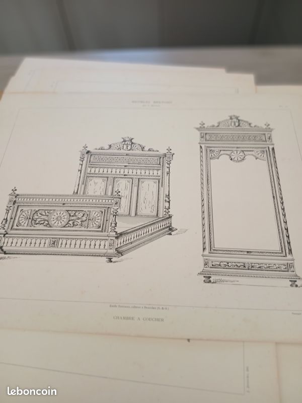 GRAND LIVRE époque des meubles bretons issu de l expo universel 1900 28 planches planches (image 3)