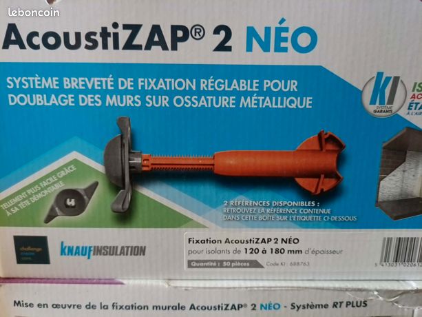 Appui Acoustizap 2 Néo 120-180 pour doublage de 150 à 210 MM - boîte de 50