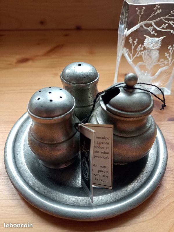 Ensemble a condiment en etain (image 8)