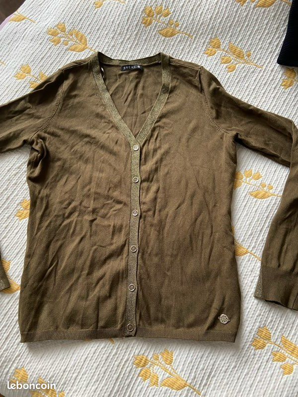 Gilet kaki Bréal longueur 60 cm taille S neuf Vêtements