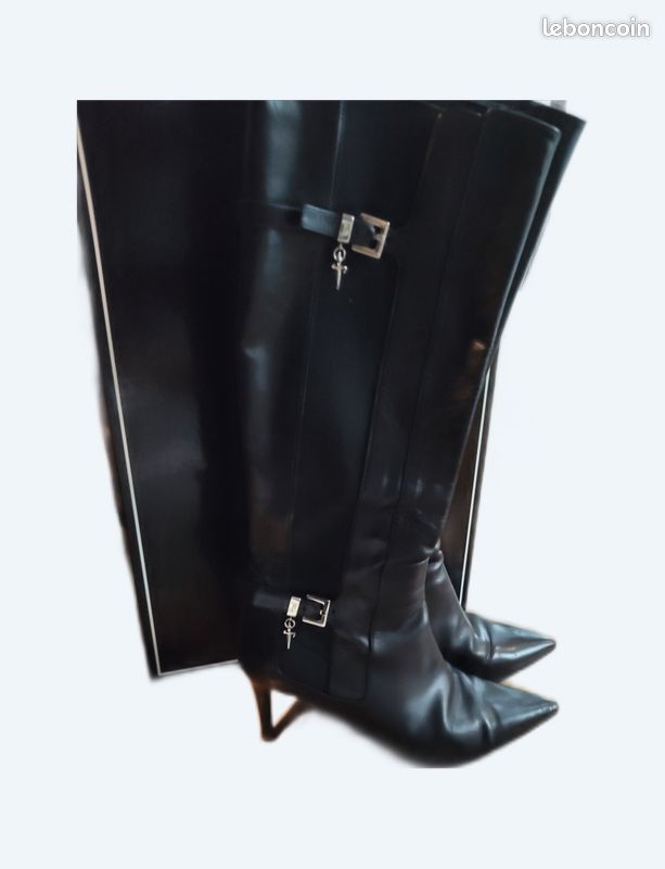 Bottes en cuire noires cesare paciotti (image 1)