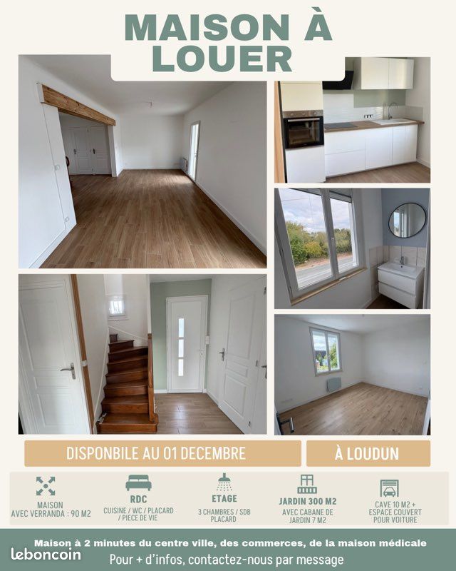 Maison 4 pièces 90 m² · à Loudun · 90 m² · 775 €/mois