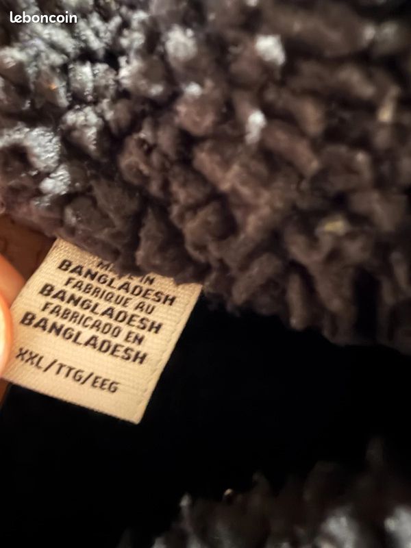 Veste en jeans levi's denim, interieur sherpa mouton, chore coat denim effet délavé, taille XXL (image 6)