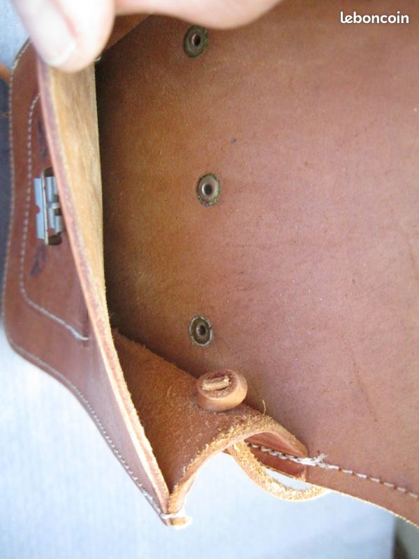 Petit sac cuir brut bandoulière 20/14/4,5 cm (image 4)