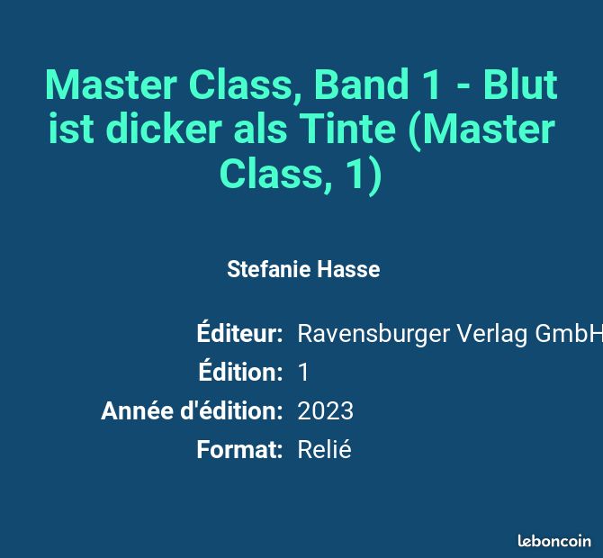 Master Class, Band 1 - Blut ist dicker als Tinte (Master Class, 1) - Stefanie Hasse (image 2)