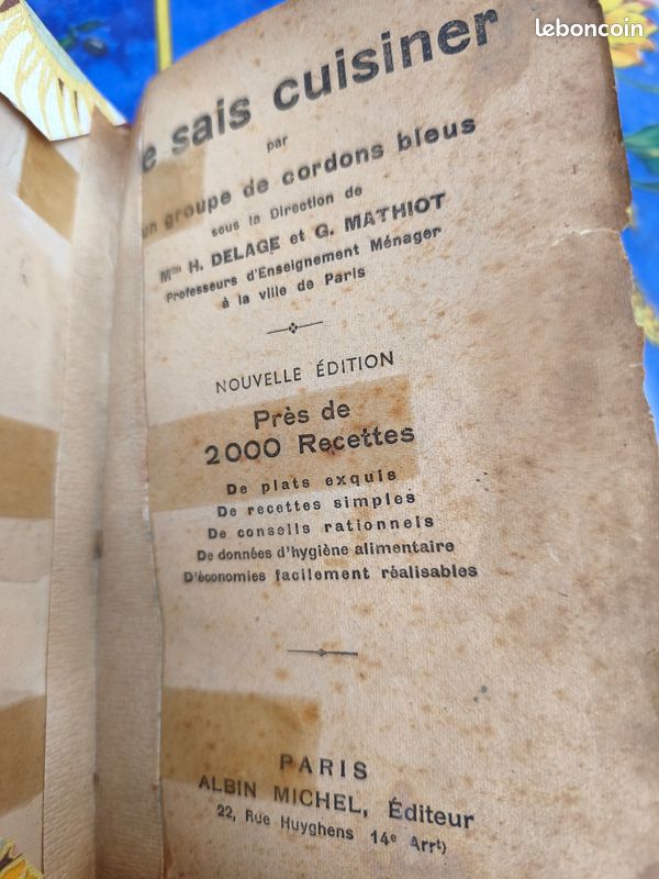 Livre de cuisine : JE SAIS CUISINER 1932 (image 3)