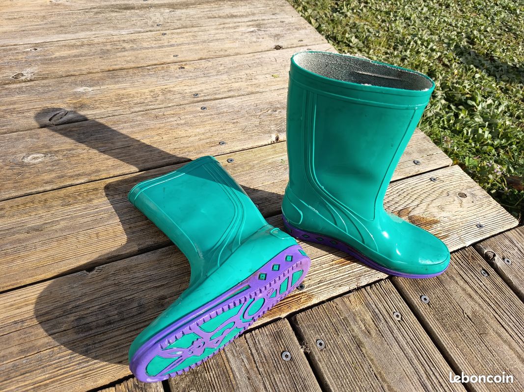 Bottes Imperméables Vintage Skyr - Bleu Canard & Vert Daim - Taille 9 US (38 EU)