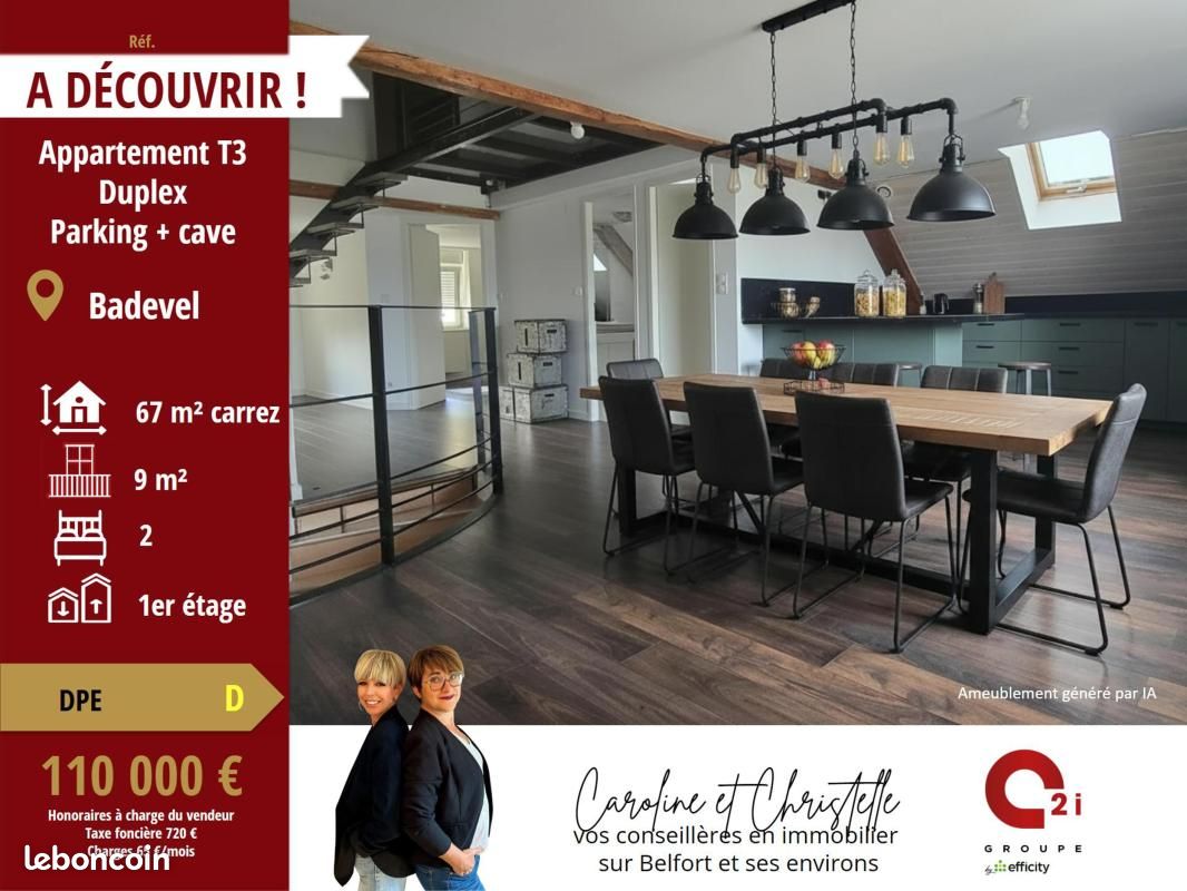Appartement 3 pièces 66 m² · à Badevel · 66 m² · 110 000 €
