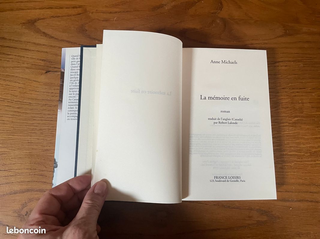 Anne Michaels La mémoire en fuite Édition 1999 (image 5)