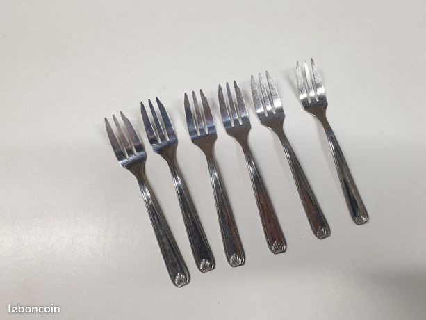 Lot De 12 Fourchettes Anciennes En Inox - Idéales Pour Huîtres, Escargots Ou Crustacés