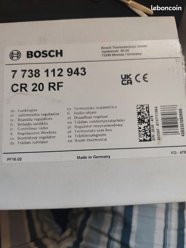 Thermostat d'ambiance sans fil + Module radio chaudière Bosch / ELM (image 3)