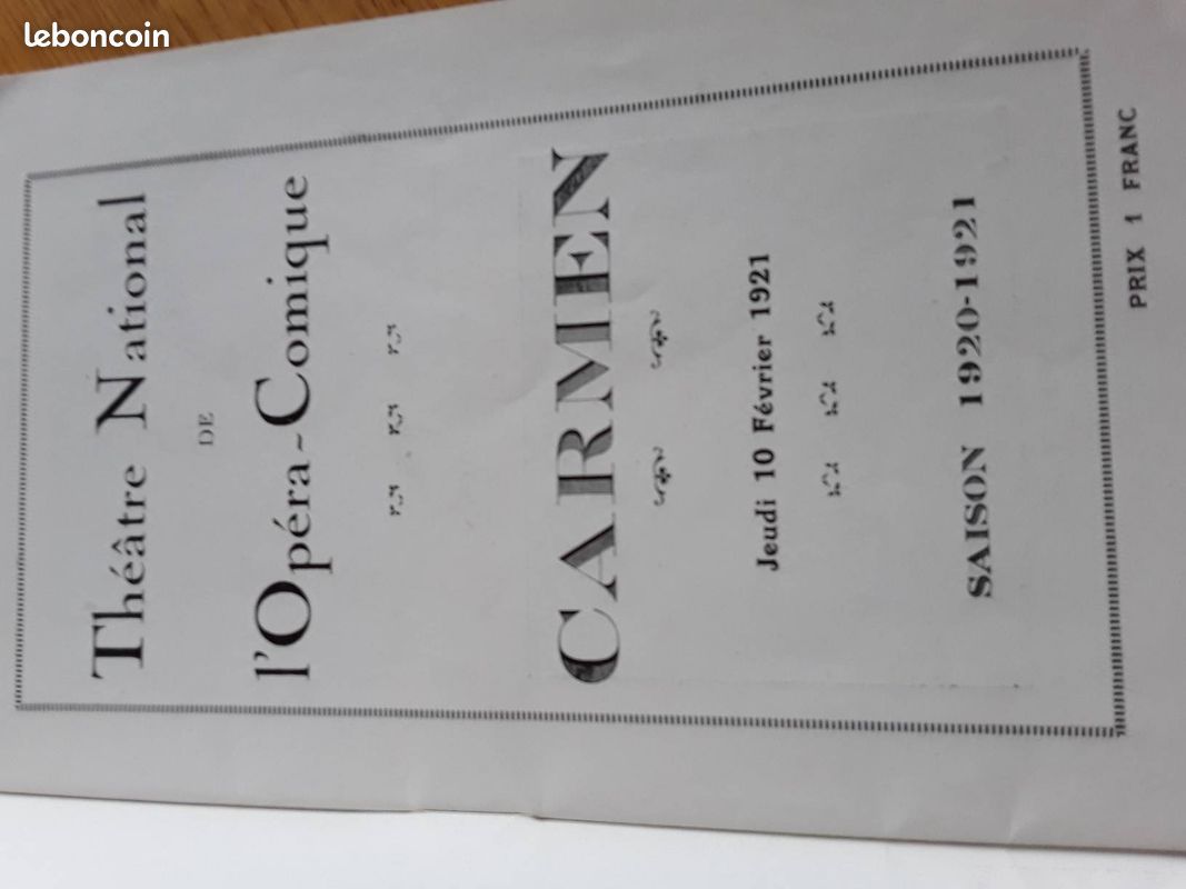 OPERA COMIQUE programme (image 1)
