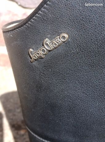 Bottes équitation Sergio Grasso Noires 39 Neuves - Cuir, Zippées Et Lacets