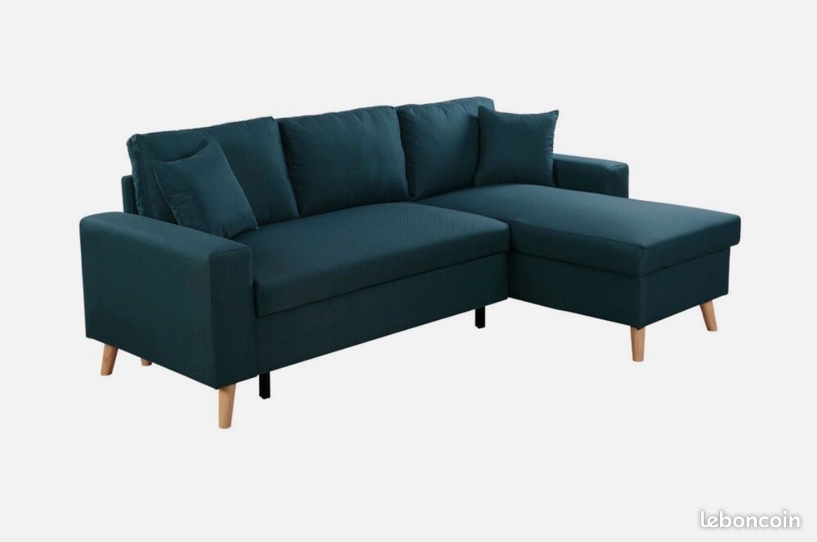 Canapé d’angle bleu réversible bleu Colorado Maison & Styles (image 11)