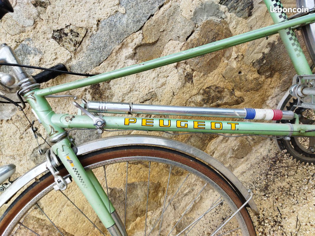 Vélo De Ville Vintage Peugeot - Femme - Métal Vert/gris - Collection #C442