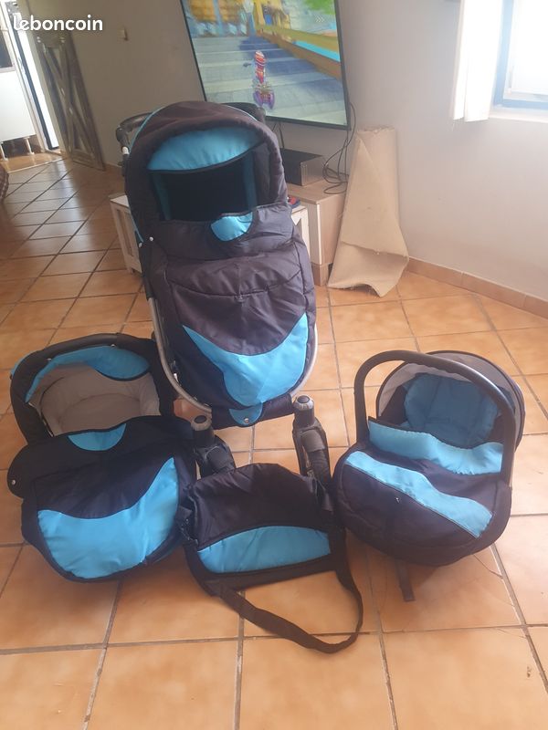 Poussette largo 3 en 1 bleu (image 1)