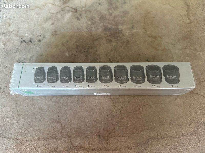 HITACHI Coffret 10 douilles en 1/2 à frapper de 10 à 24 (image 2)