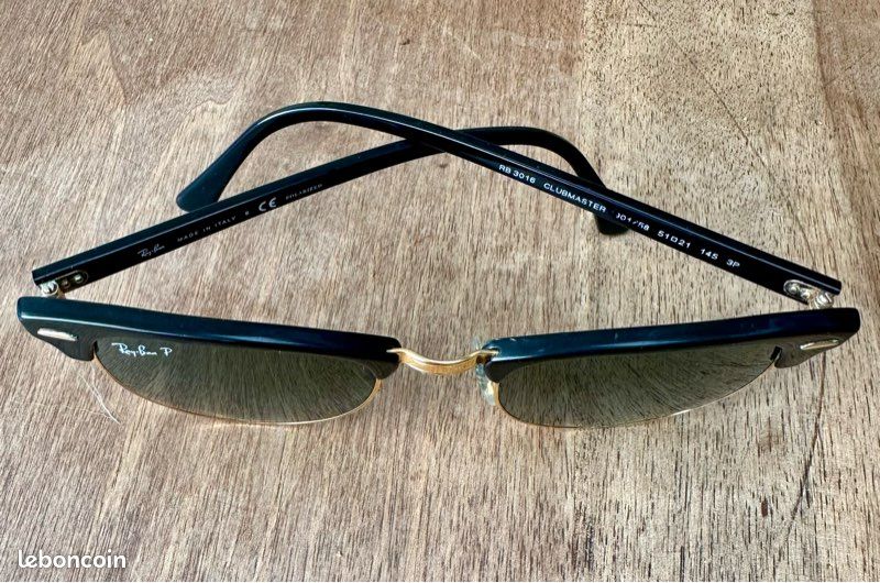 Ray ban Club Master polarisée noir et or (image 7)
