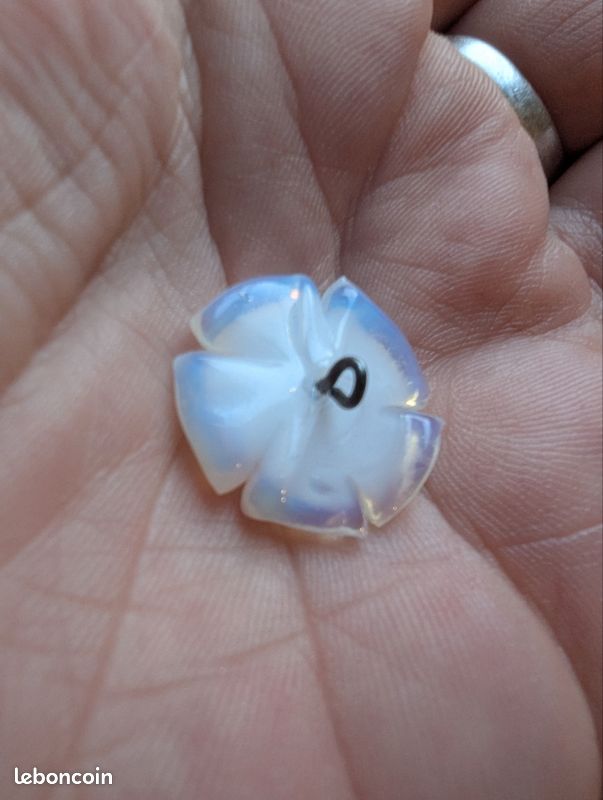 Lot De 6 Boutons Vintage Bleus Travaillés - Pied Plat 2,2 Cm - Réf 6056 - Origine France