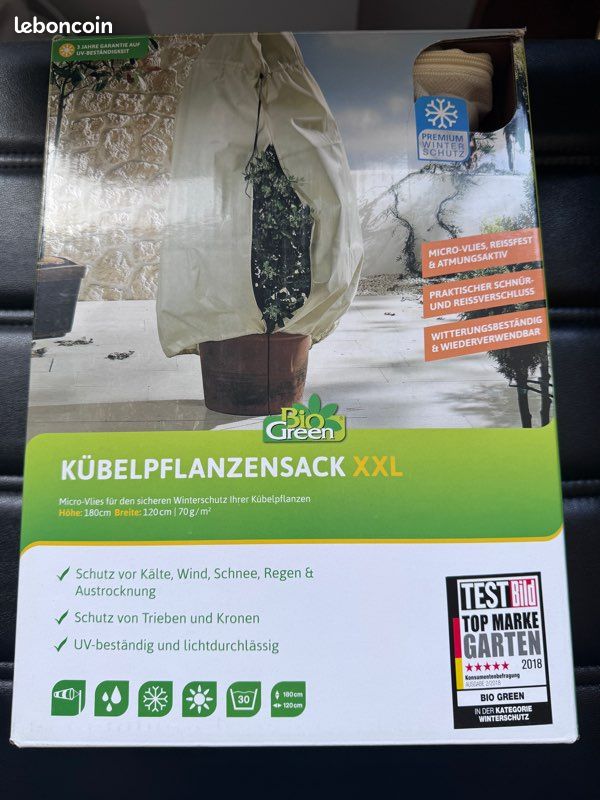 Housse d'hivernage XXL pour plantes - Bio Green (180 x 120 cm) - NEUF (image 1)
