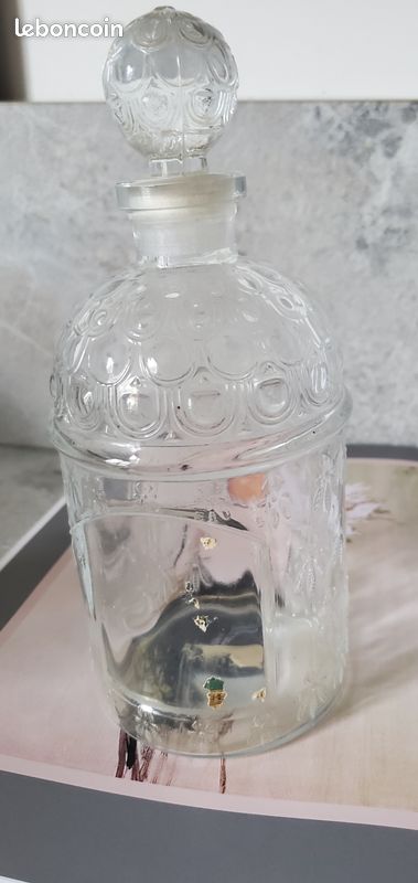 Flacon ancien "abeilles" parfum Guerlain, avec bouchage à l'émeri (image 1)