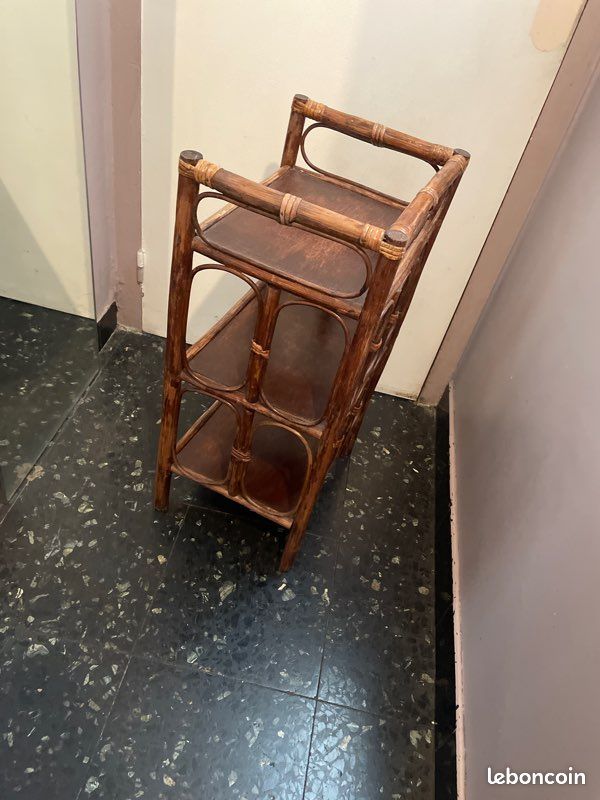 Petite console d’appoint bambou rotin (image 3)